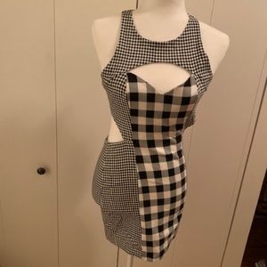 Nasty Gal Check Print Dress (Size Small)